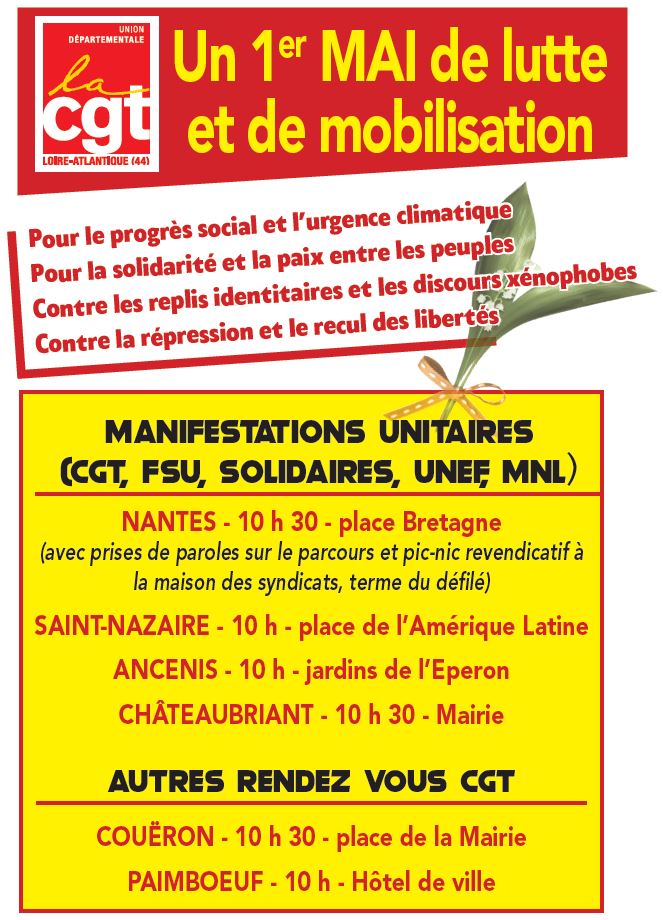 Un 1er MAI De Lutte Et De Mobilisation | Syndicat CGT Du Conseil ...